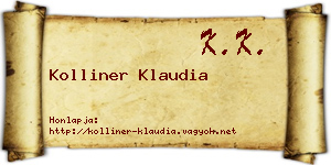 Kolliner Klaudia névjegykártya